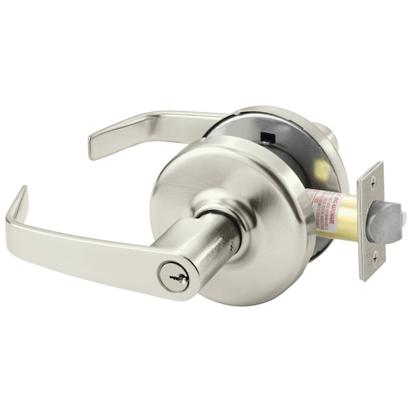 Grade 1 Classroom Cylindrical Lock, Newport Lever, D Rose, Conventional Cylinder, Satin Nickel Finis